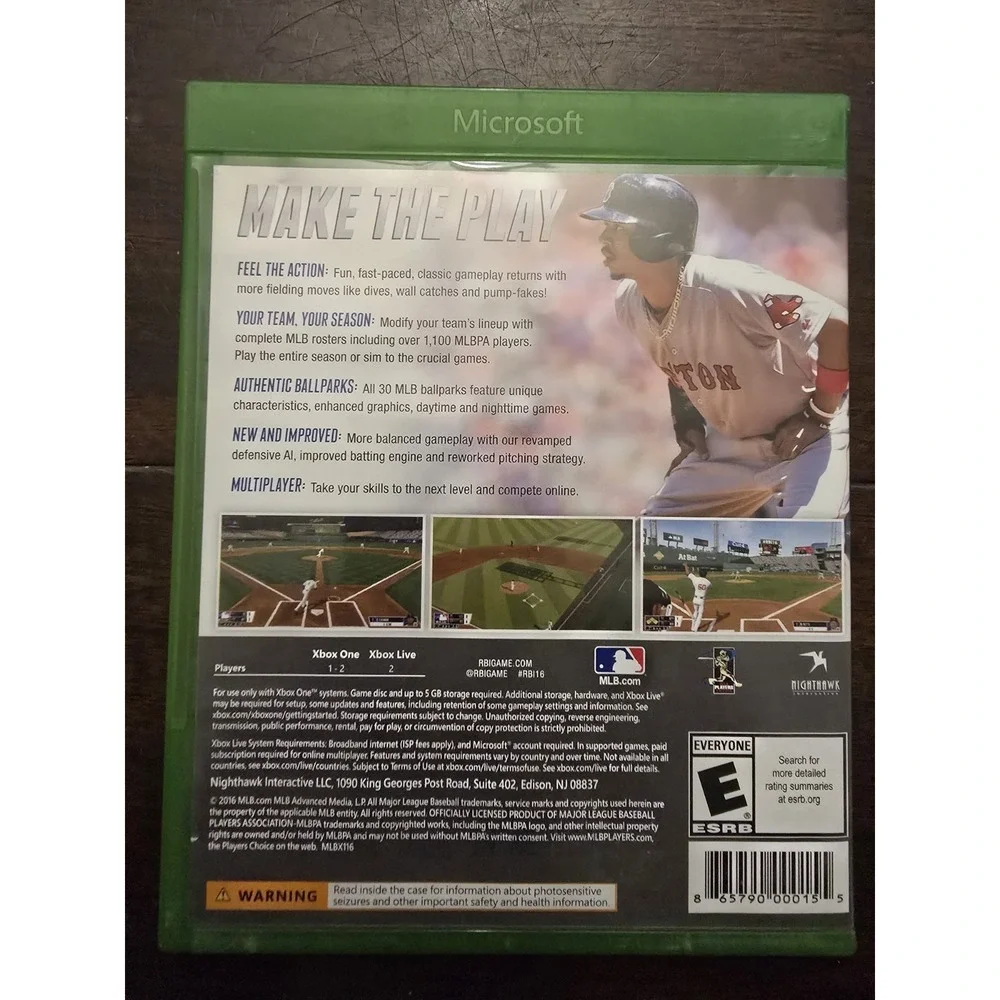 R.B.I. Baseball 16 (Microsoft Xbox One, 2016) - Nighthawk Entertainment -‎ MLB
